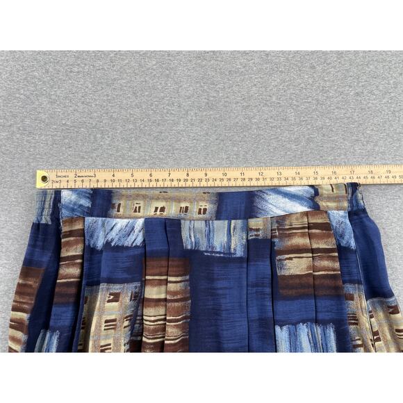 Vintage Y2K 90s Sag Harbor Maxi Skirt Large Blue Brown Geometric Funky Abstract - Picture 14 of 16